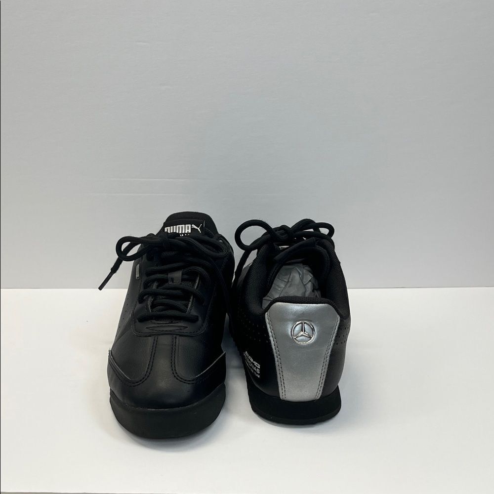 Puma MAPF1 Roma Via Perf Mercedes F1 sneaker in black with a silver accent 6.5